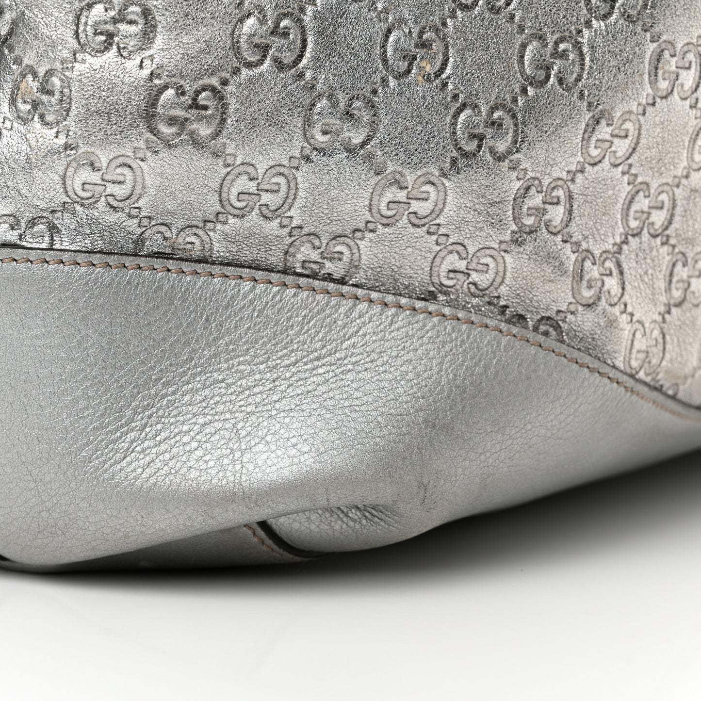 Guccissima Large Tote Silver
