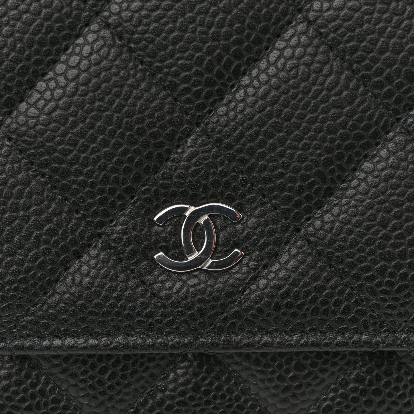 Caviar Quilted Wallet On Chain WOC Black
