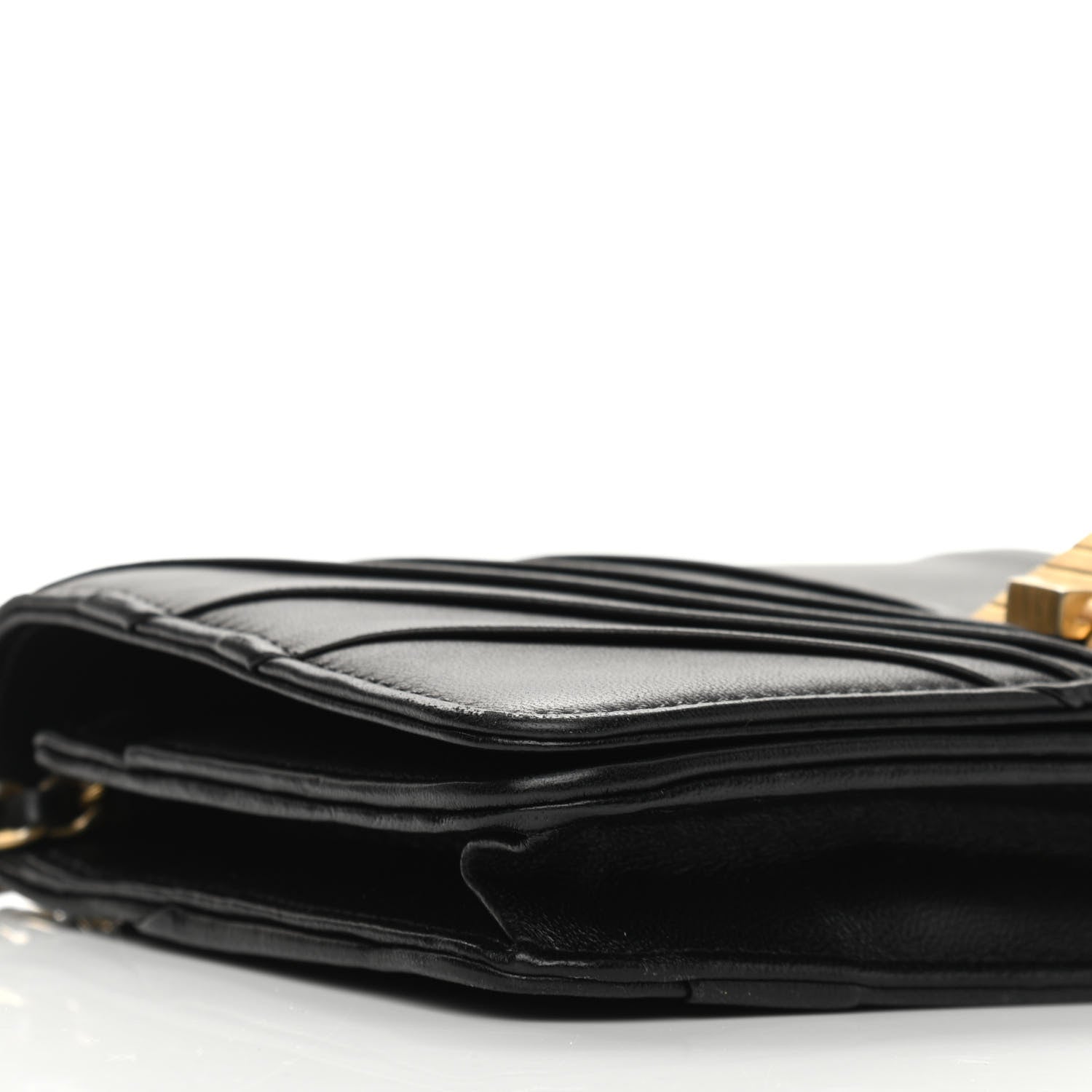 Chanel Lambskin Pyramid Wallet On Chain WOC Black 10 of 14