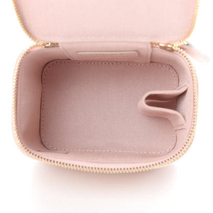 Chanel Iridescent Caviar Quilted Mini Pearl On Top Vanity Case With Chain Light Pink 5 of 7