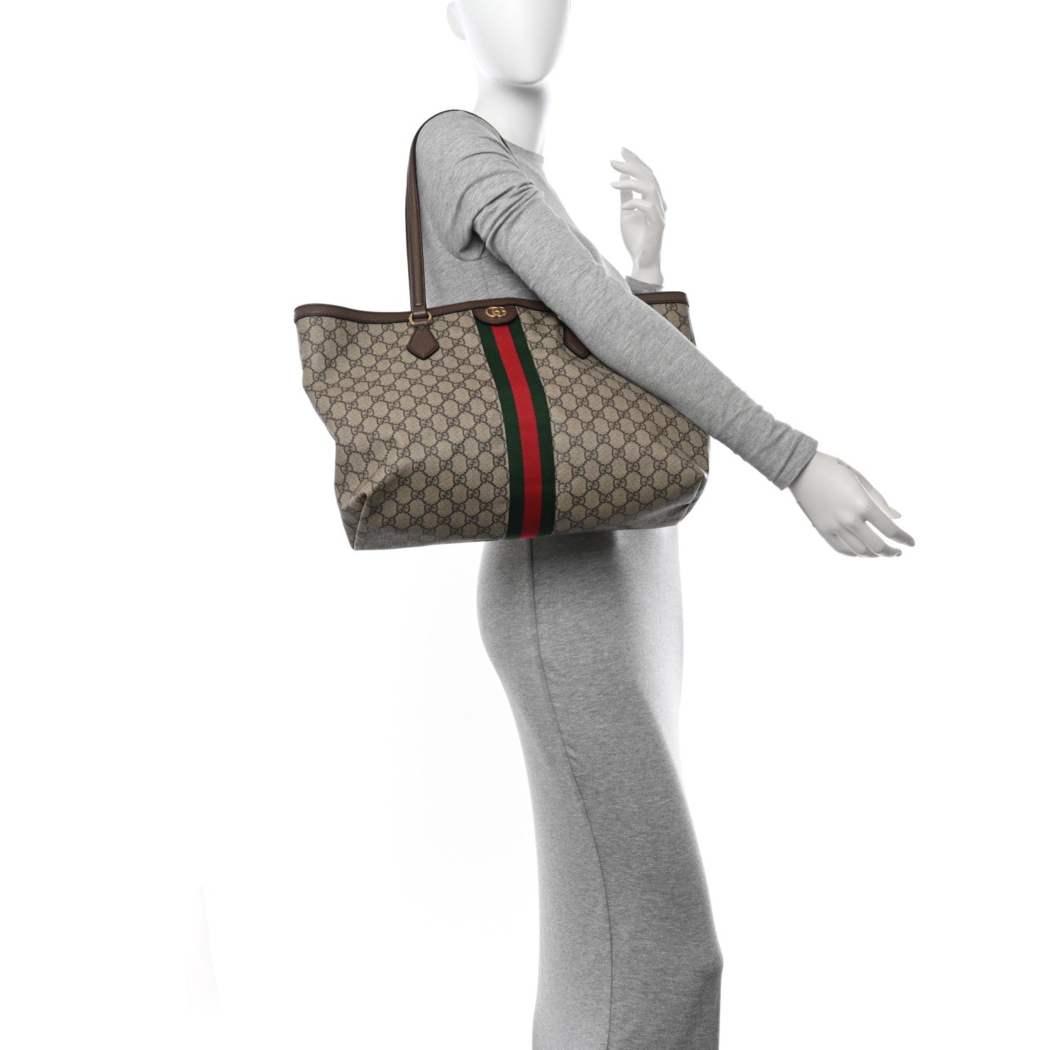 Gucci GG Supreme Monogram Medium Ophidia Shopping Tote Brown 2 of 11
