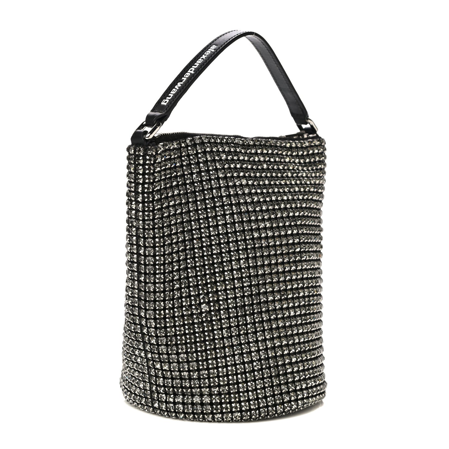 Mesh Crystal Zip Top Bag Black