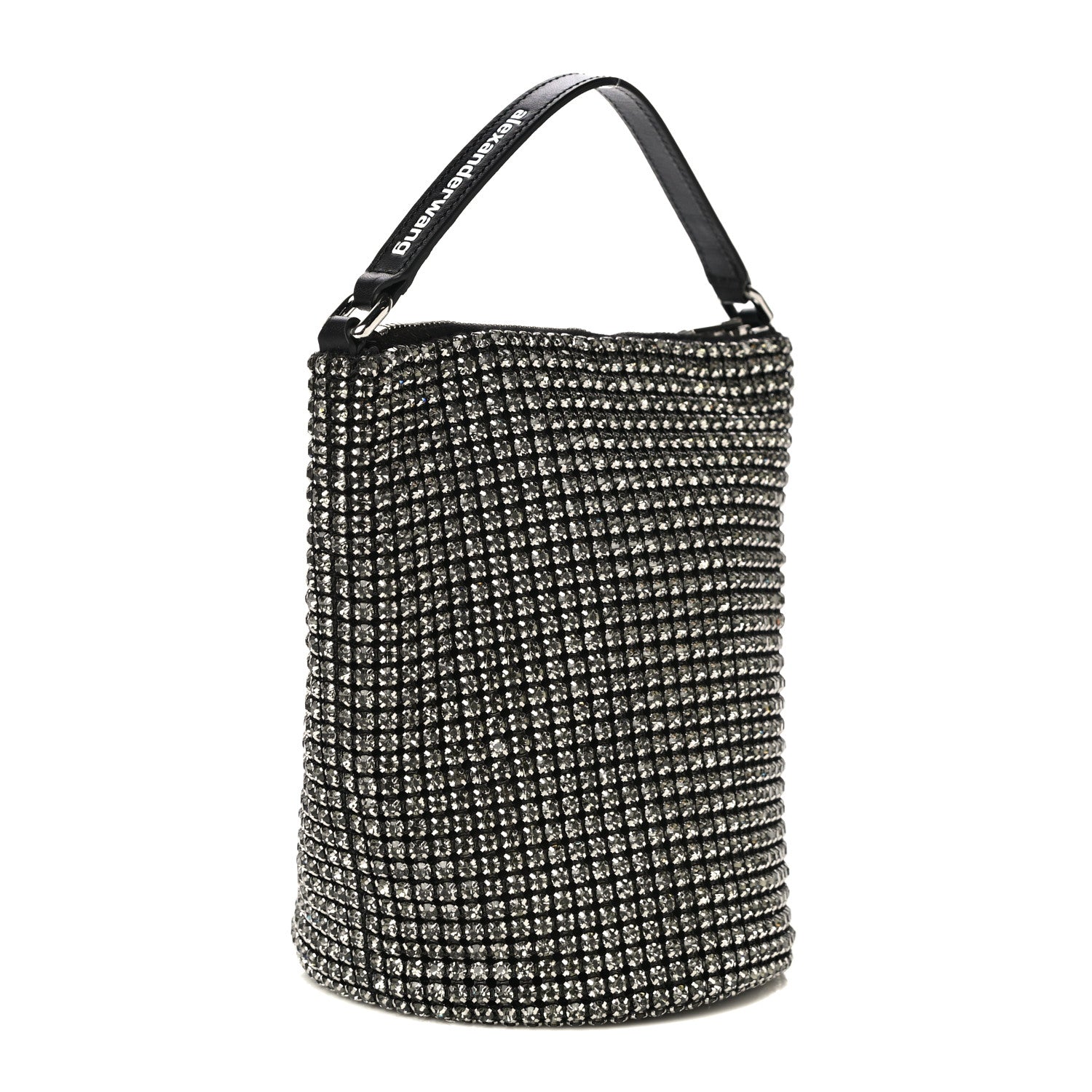 Alexander Wang Mesh Crystal Zip Top Bag Black 3 of 11