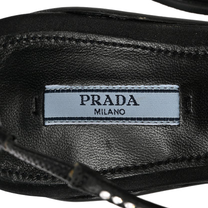Prada Satin Crystal Logo 45mm Slingback Pumps 36.5 Cristal 7 of 12