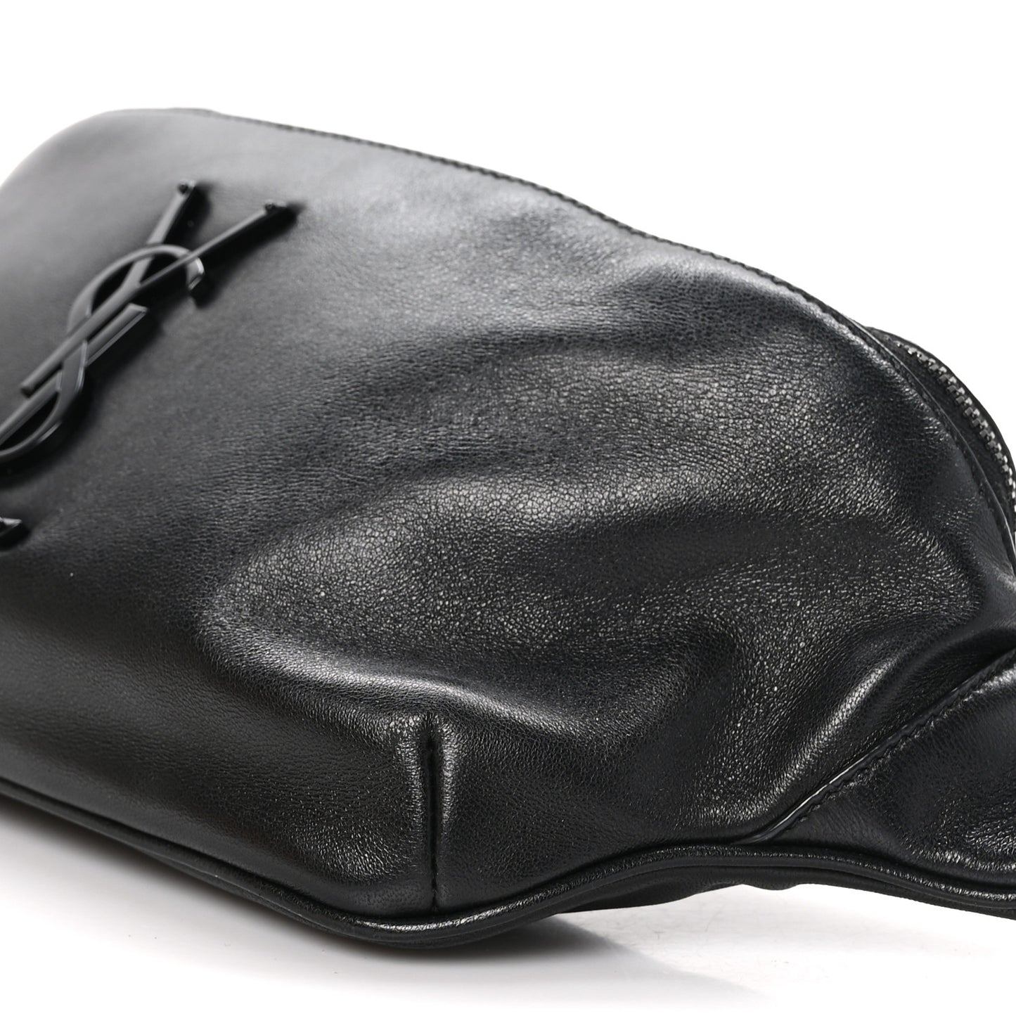 Calfskin Crocodile Embossed Monogram Belt Bag Black