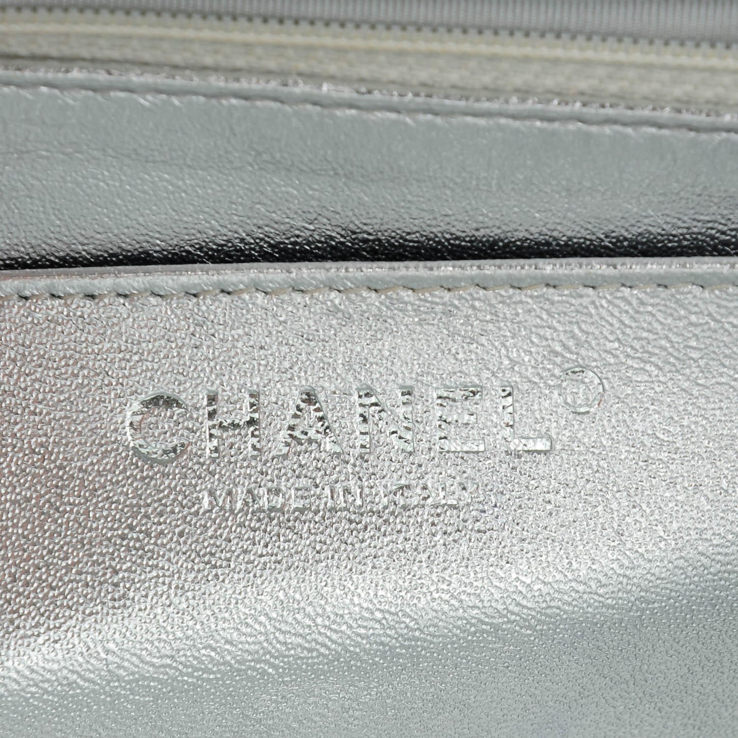 Metallic Lambskin Quilted Jumbo Single Flap Silver