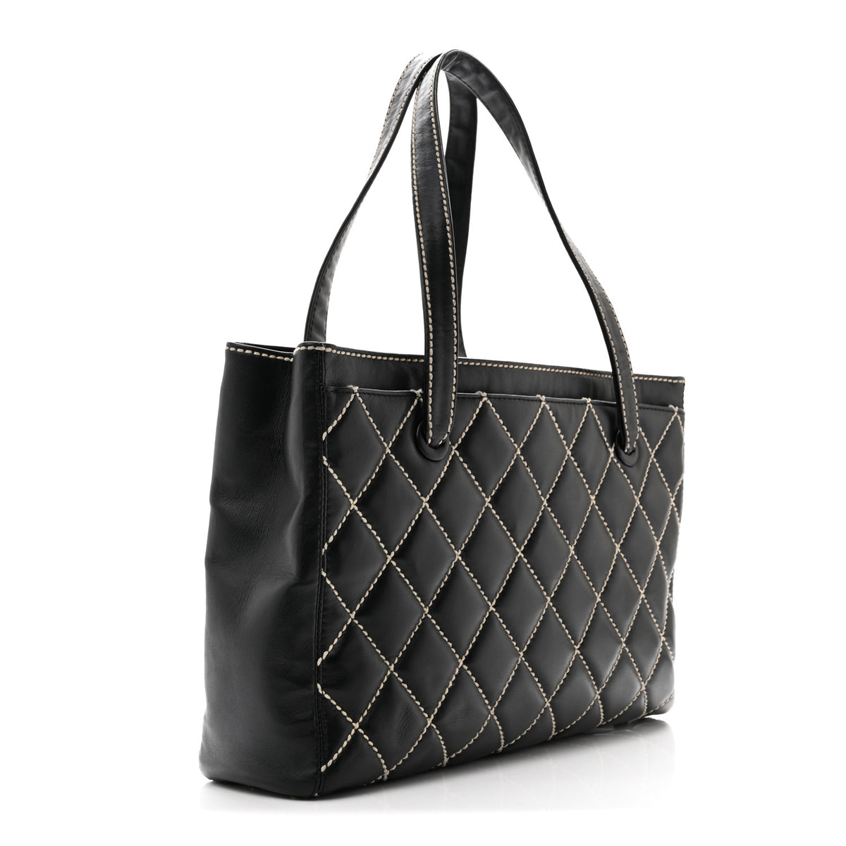 Chanel Calfskin Wild Stitch Medium Tote Black 3 of 10