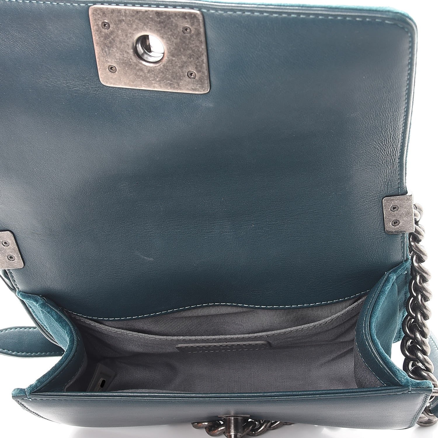 Chanel Velvet Quilted Small Boy Flap Turquoise 5 of 9