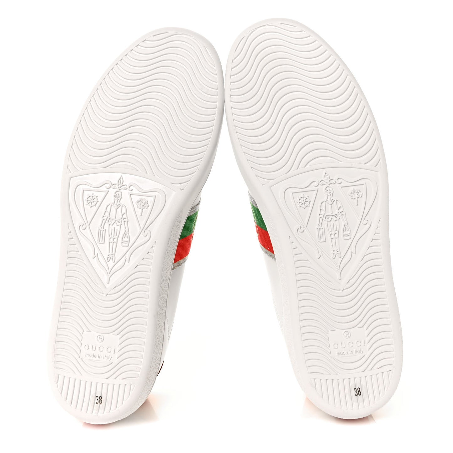 Calfskin Web Interlocking G Womens Ace Sneakers 38 White