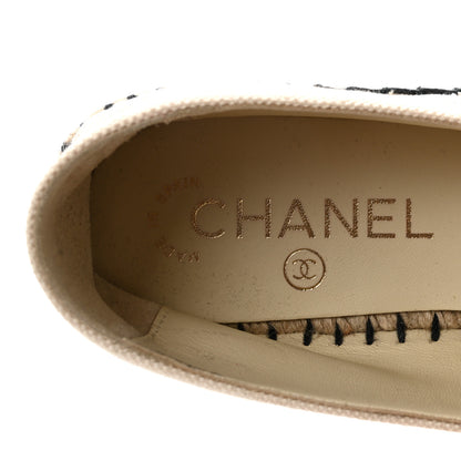 Chanel Fabric Biarritz CC Espadrilles 36 Beige Black 8 of 10