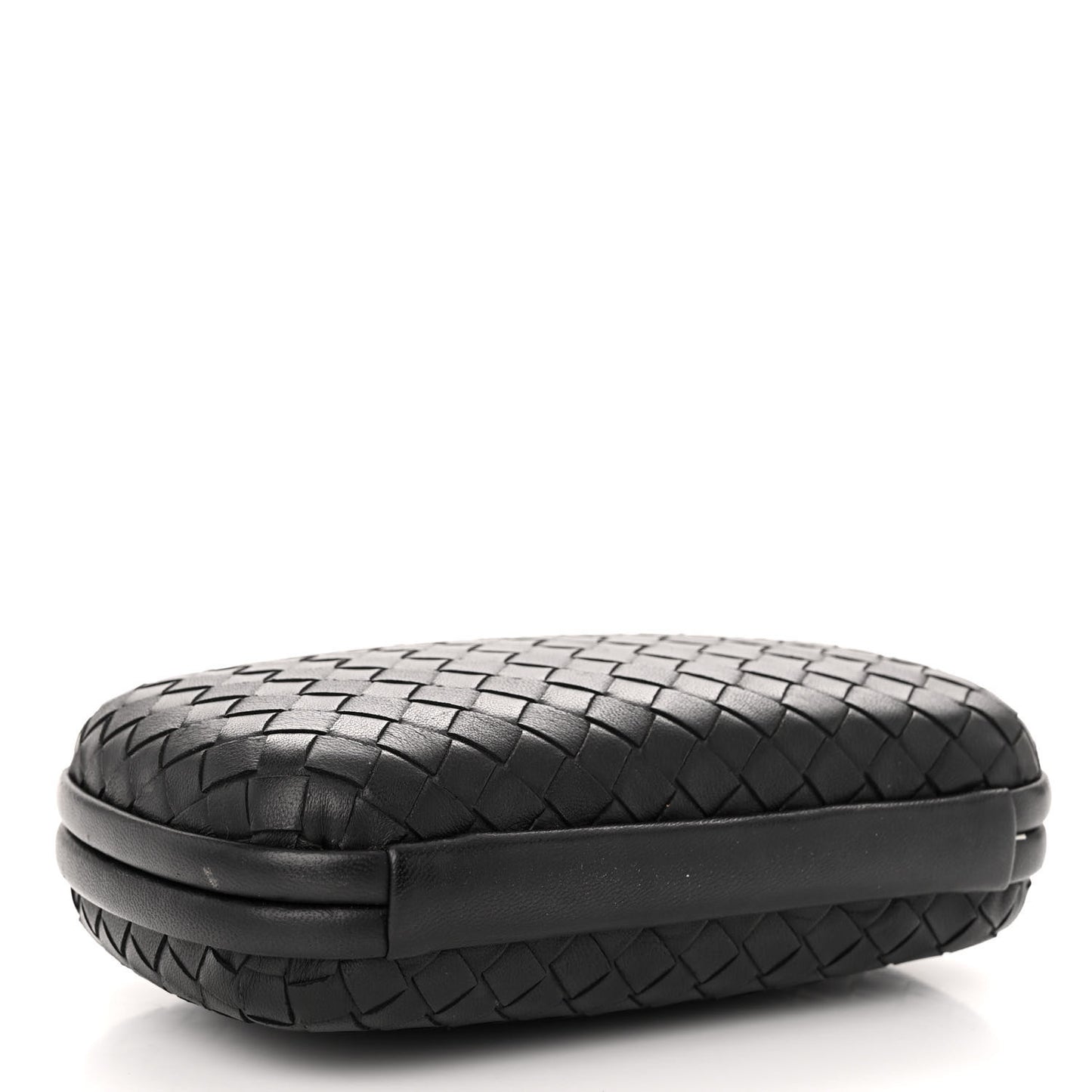 Nappa Intrecciato Chain Knot Clutch Black