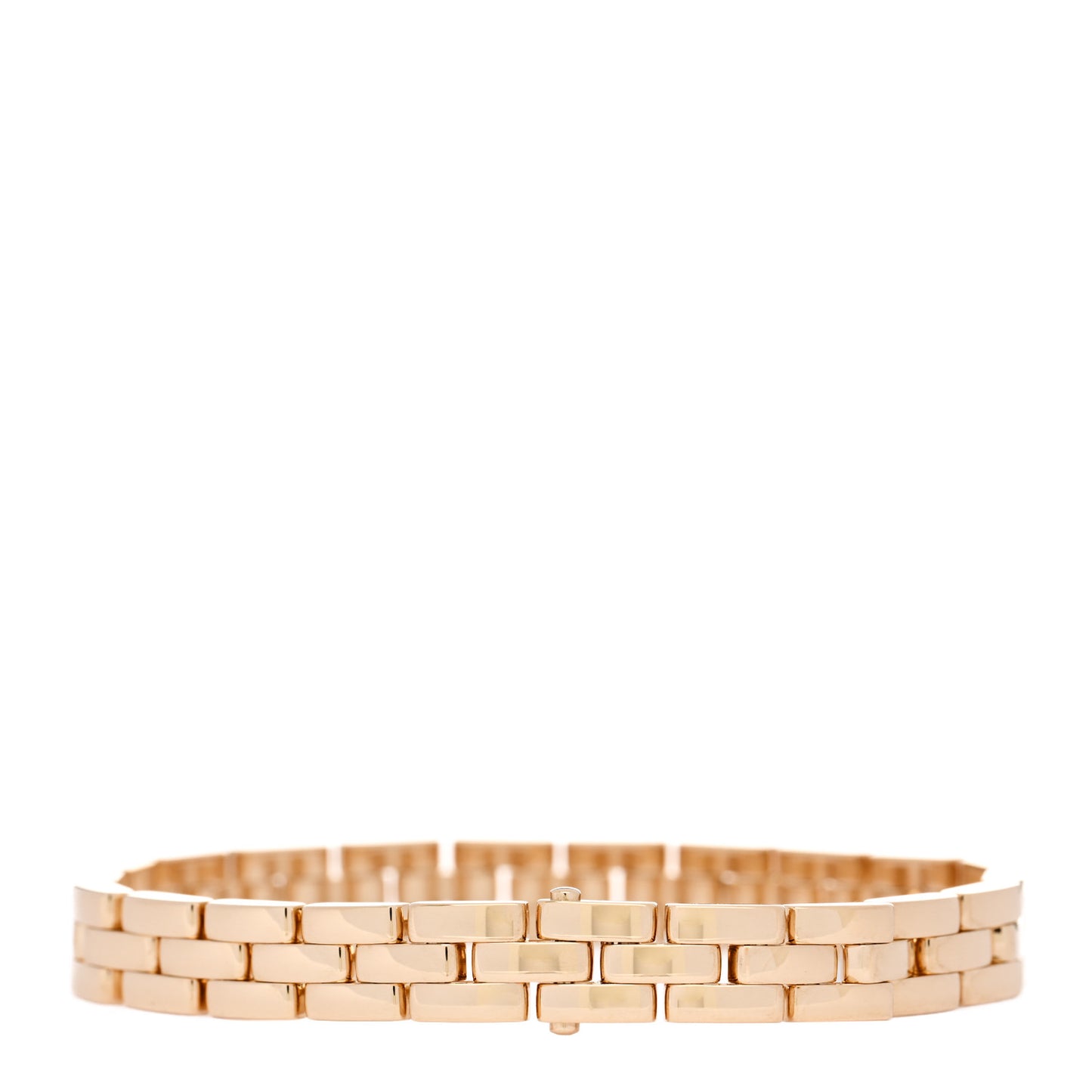 18K Yellow Gold Panthere Maillon 3 Link Bracelet 16