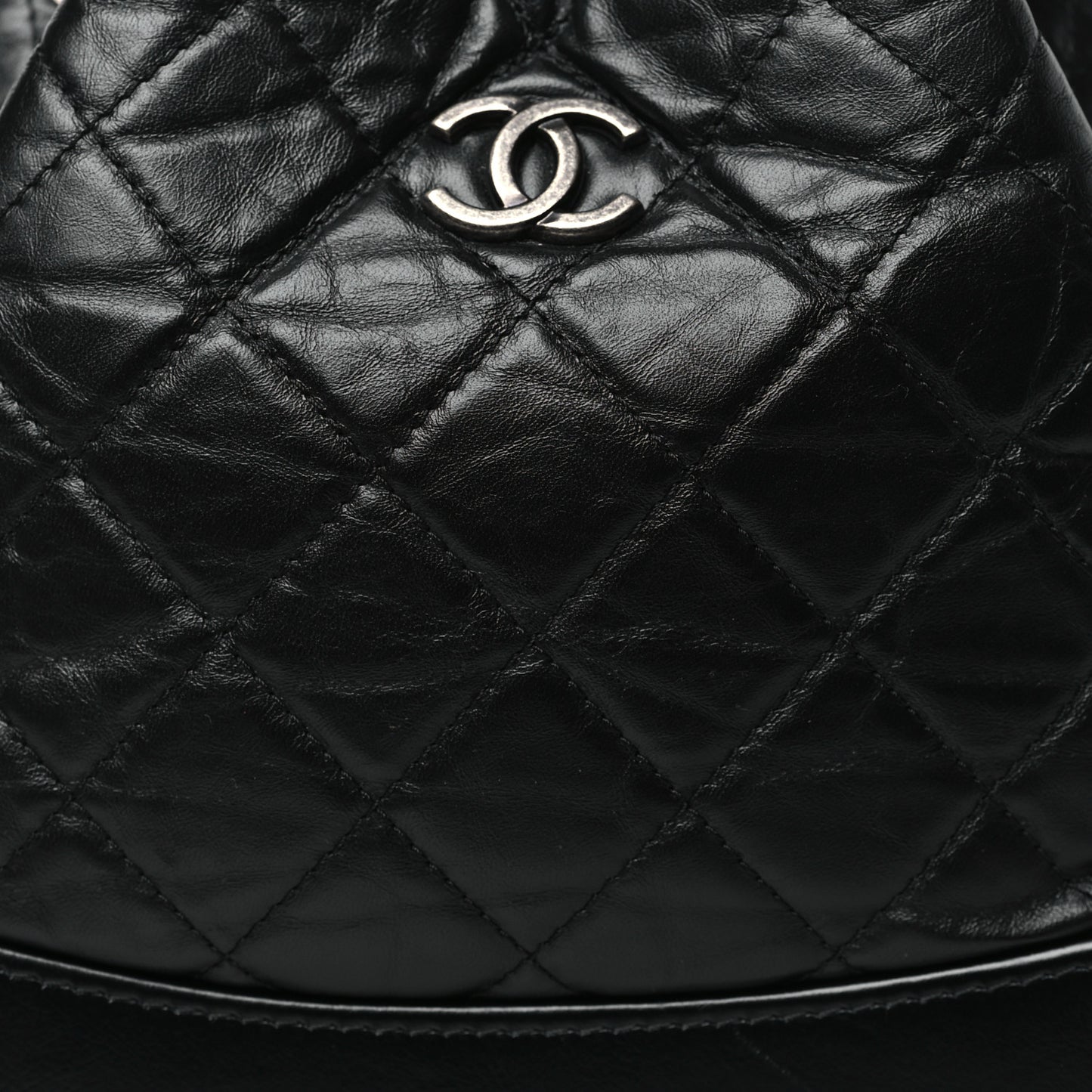 Aged Calfskin Quilted Small Gabrielle Backpack Black