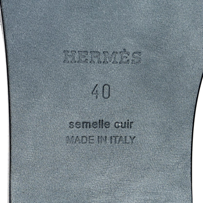 Hermes Box Calfskin Oran Sandals 40 Black 8 of 9