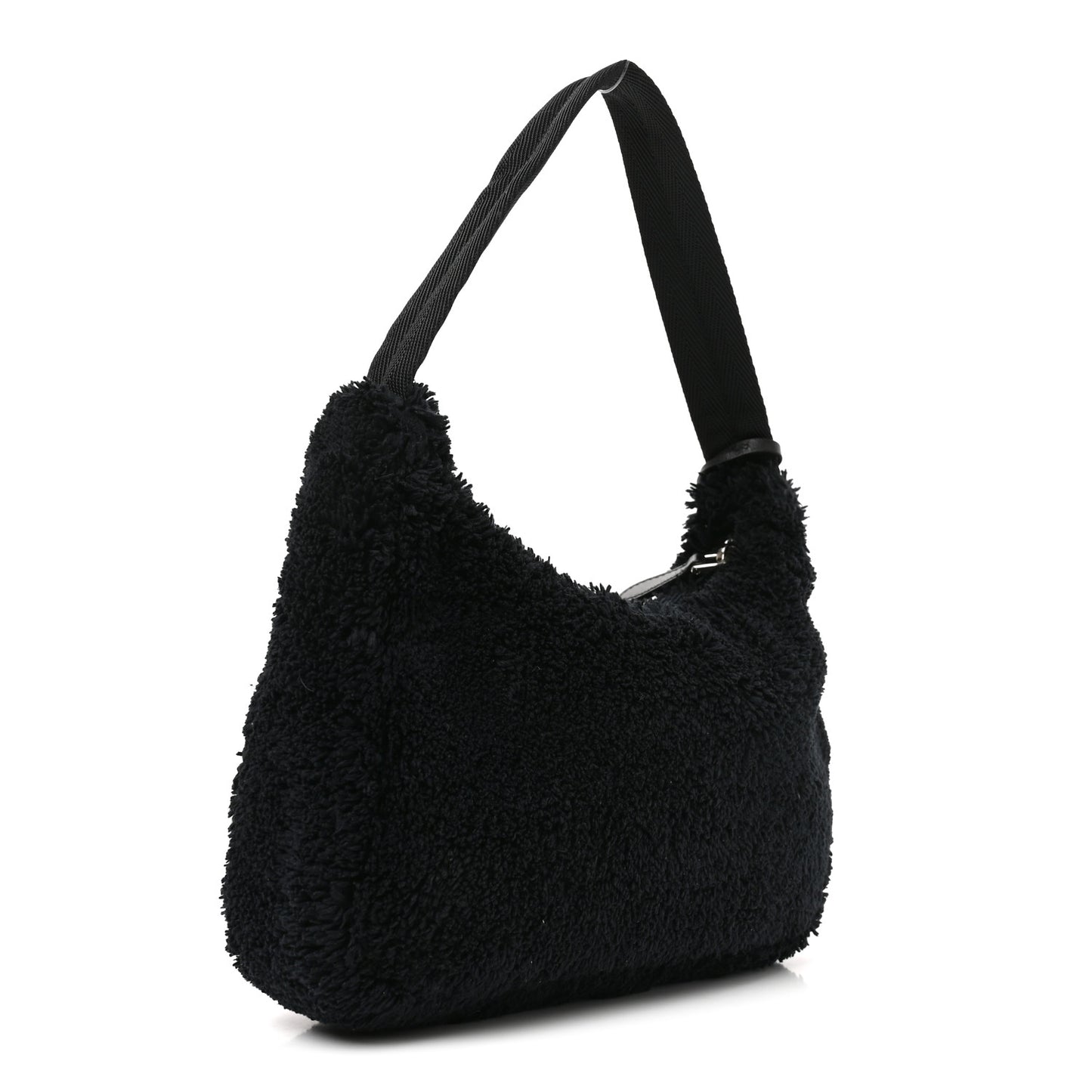 Terry Cloth Mini Re-Edition 2000 Bag Black White Black White