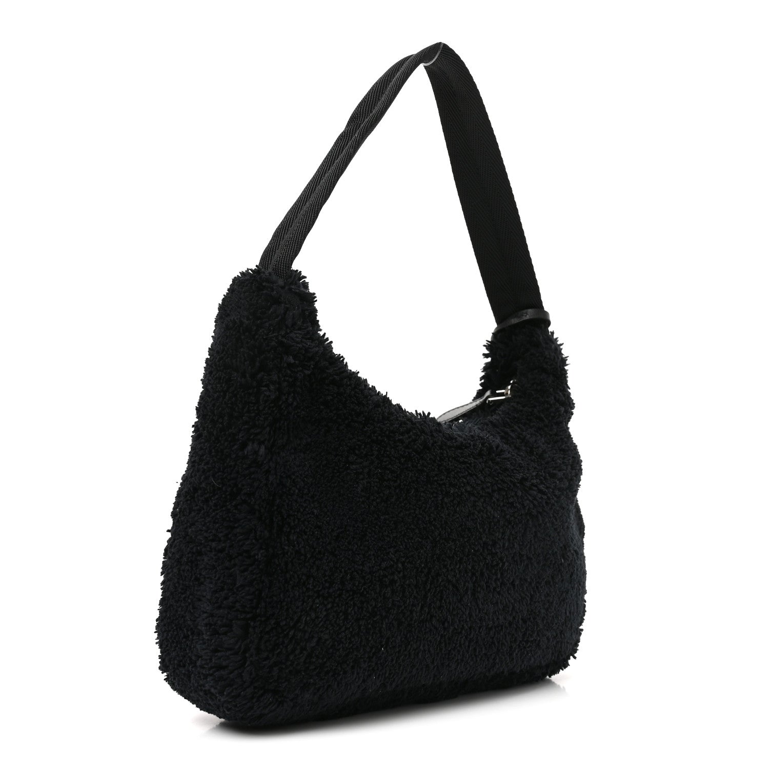 Prada Terry Cloth Mini Re-Edition 2000 Bag Black White Black White 3 of 9