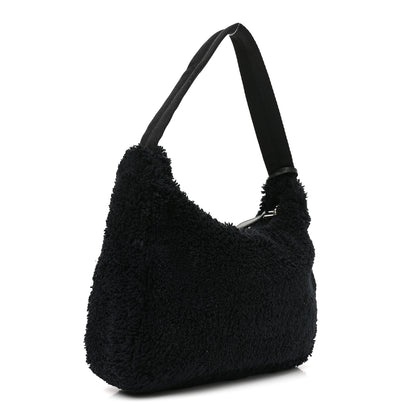 Prada Terry Cloth Mini Re-Edition 2000 Bag Black White Black White 3 of 9