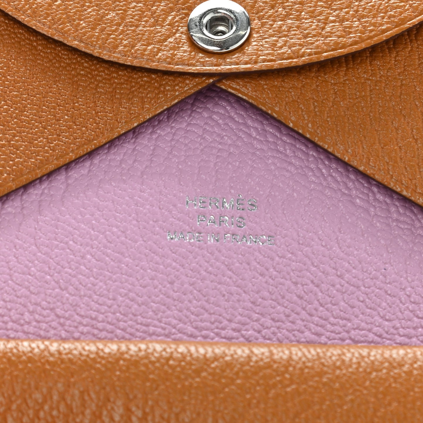 Chevre Mysore Verso Calvi Duo Card Case Caramel Rose Sakura