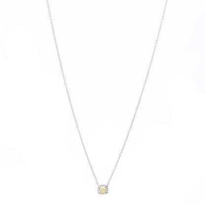 Tiffany Platinum 18K Yellow Gold Fancy Intense Yellow Diamond .32ct Mini Soleste Pendant Necklace 1 of 7