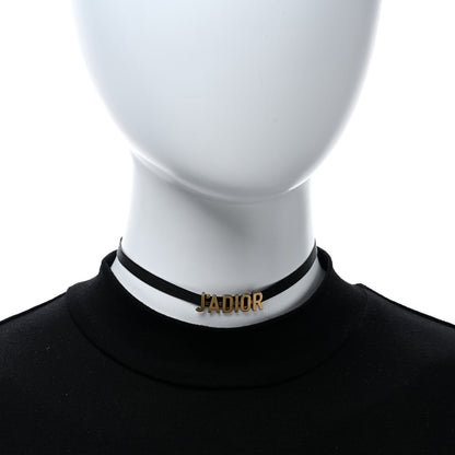 Christian Dior Grosgrain Ribbon J'Adior Logo Choker Necklace Black 2 of 4
