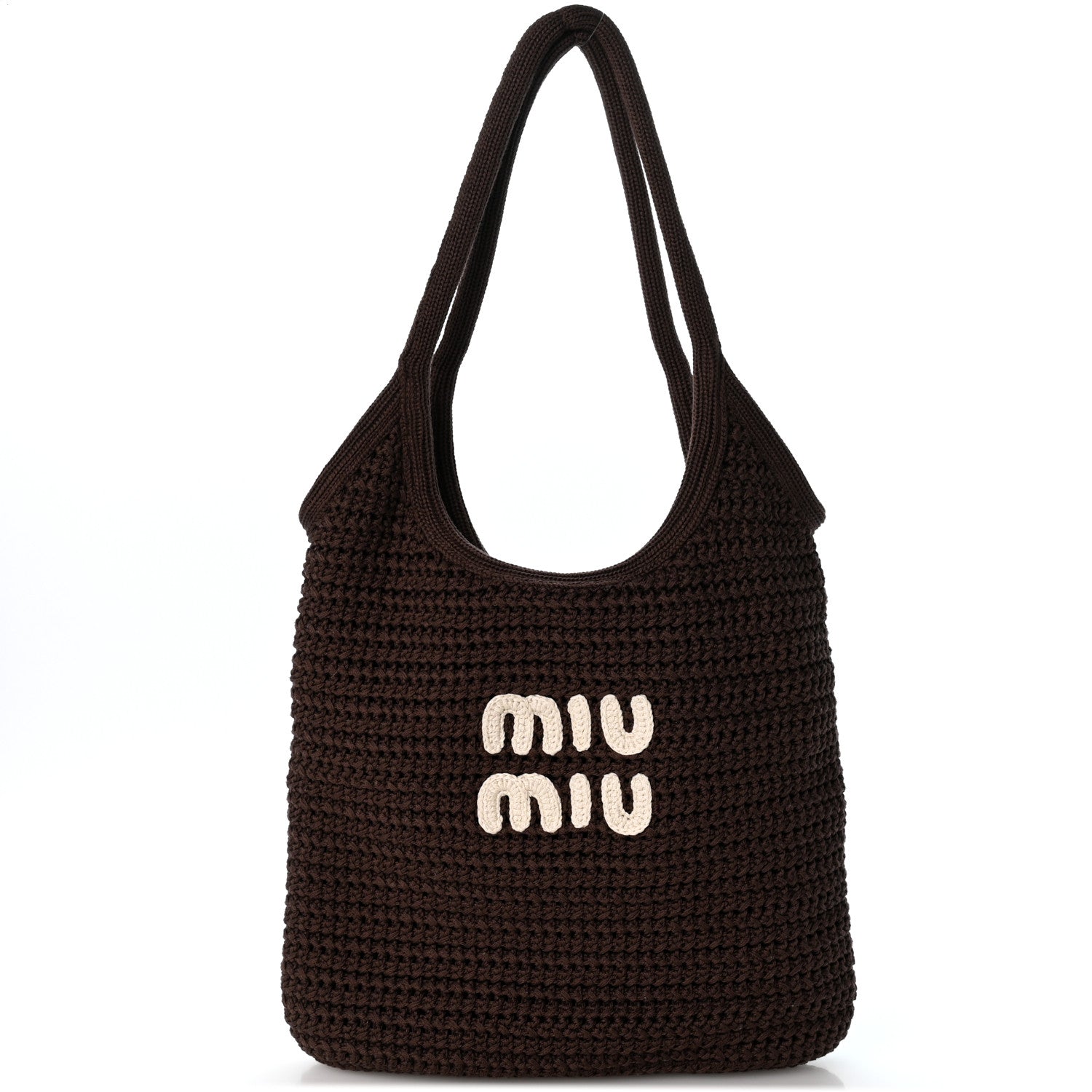 Miu Miu Cotton Crochet Ivy Bag Cacao Talco 1 of 11