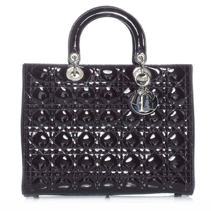 Christian Dior Patent Cannage Large Lady Dior Purple 1 of 8
