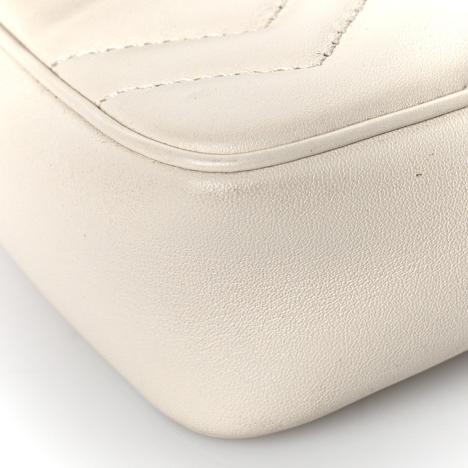 Gucci Calfskin Matelasse Super Mini GG Marmont Shoulder Bag White 8 of 12