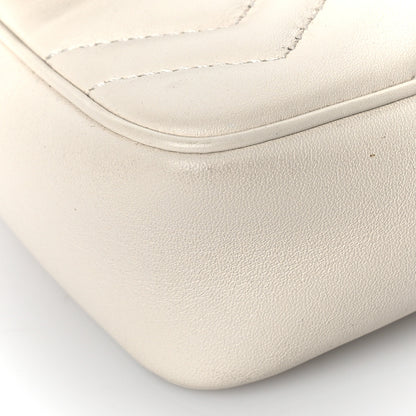 Gucci Calfskin Matelasse Super Mini GG Marmont Shoulder Bag White 8 of 12