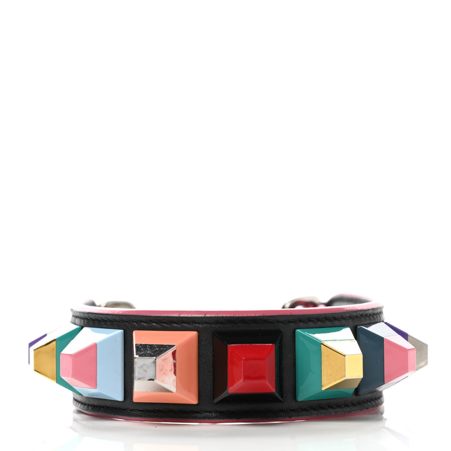 Fendi Vitello Dolce Plexiglass Studded Mini Strap You Black Multicolor 1 of 5