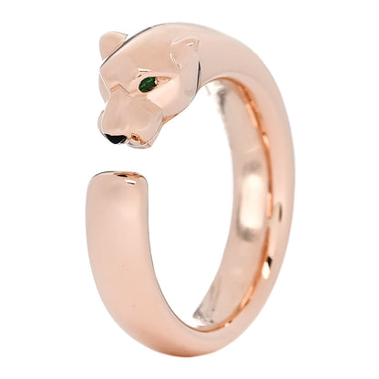 Cartier 18K Pink Gold Tsavorite Black Onyx Panthere De Cartier Ring 49 4.75 1 of 5
