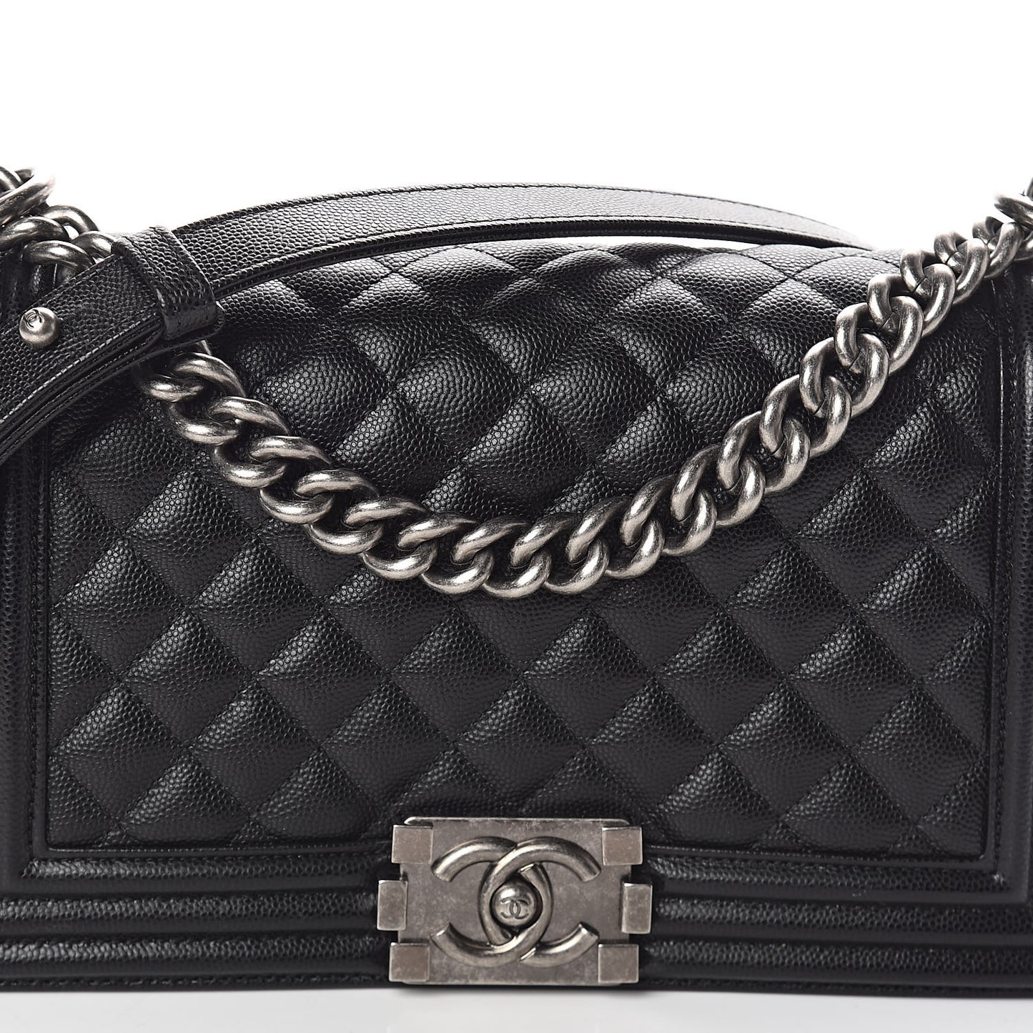 Caviar Quilted Medium Boy Flap Black