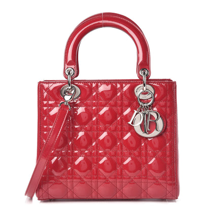 Christian Dior Patent Cannage Medium Lady Dior Red 1 of 11