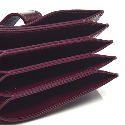 Celine Grained Shiny Calfskin Accordion Card Holder Burgundy 5 of 7