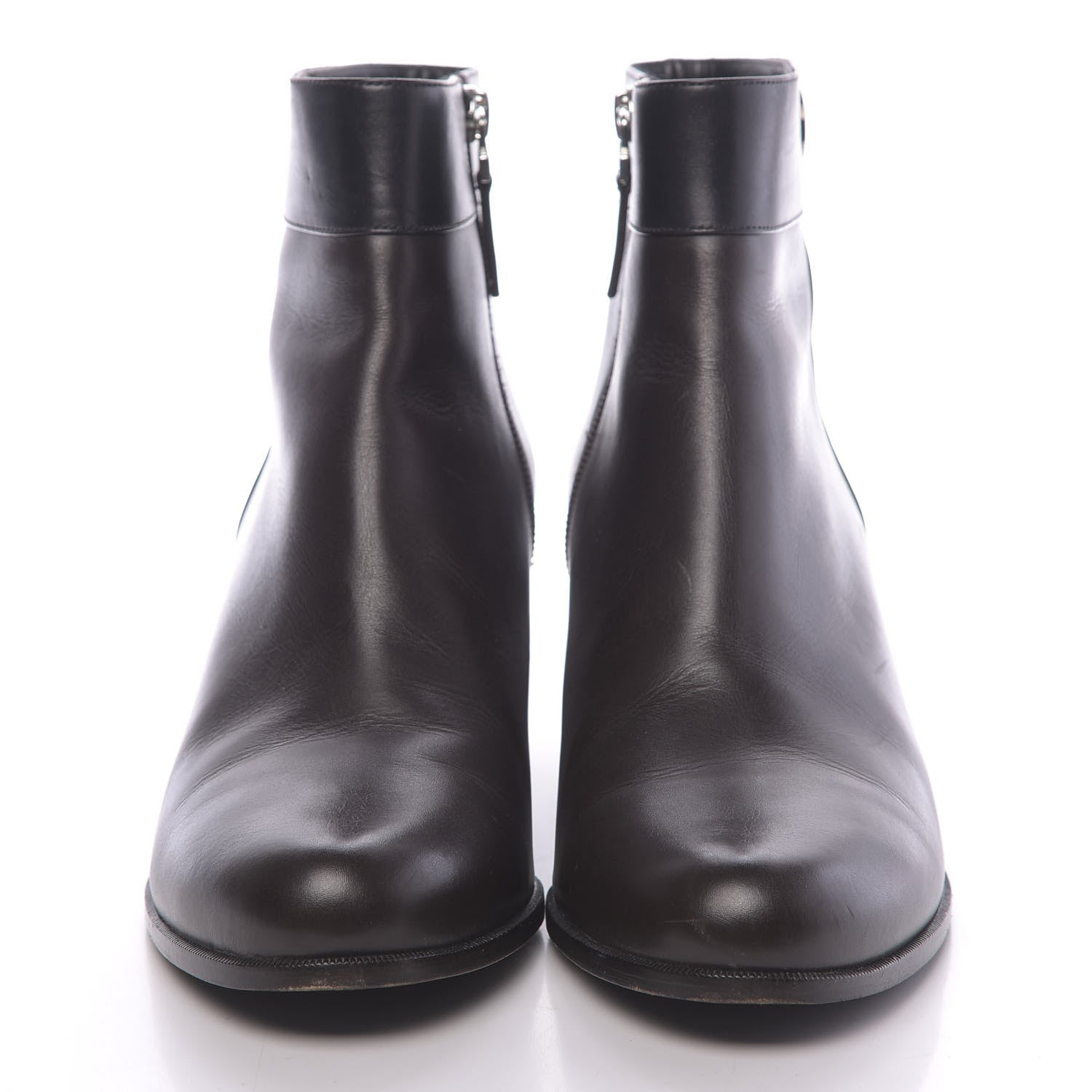 Fendi Calfskin Square Heel Short Booties 40.5 Black 2 of 8
