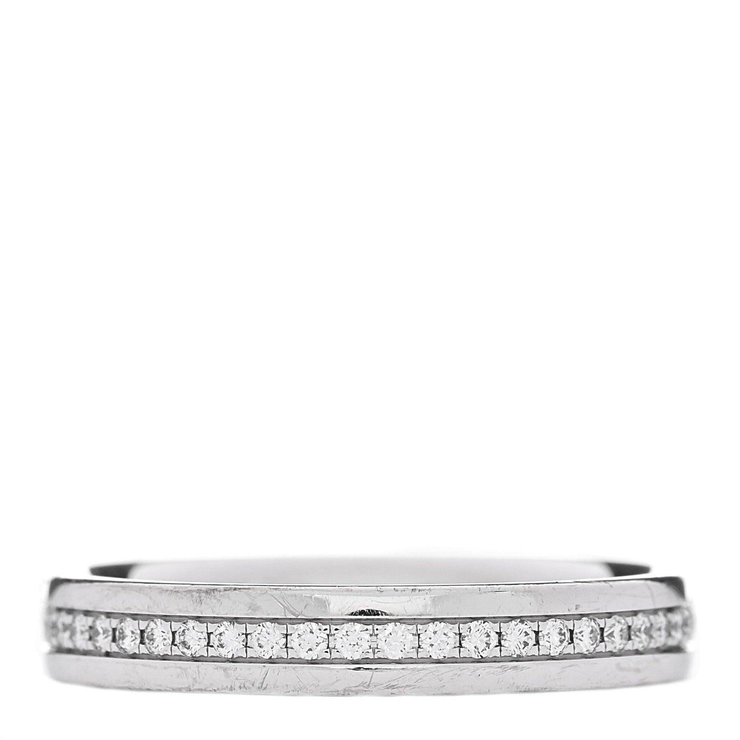 18K White Gold Diamond .24ctw 3mm Eternity Band Ring 49 5