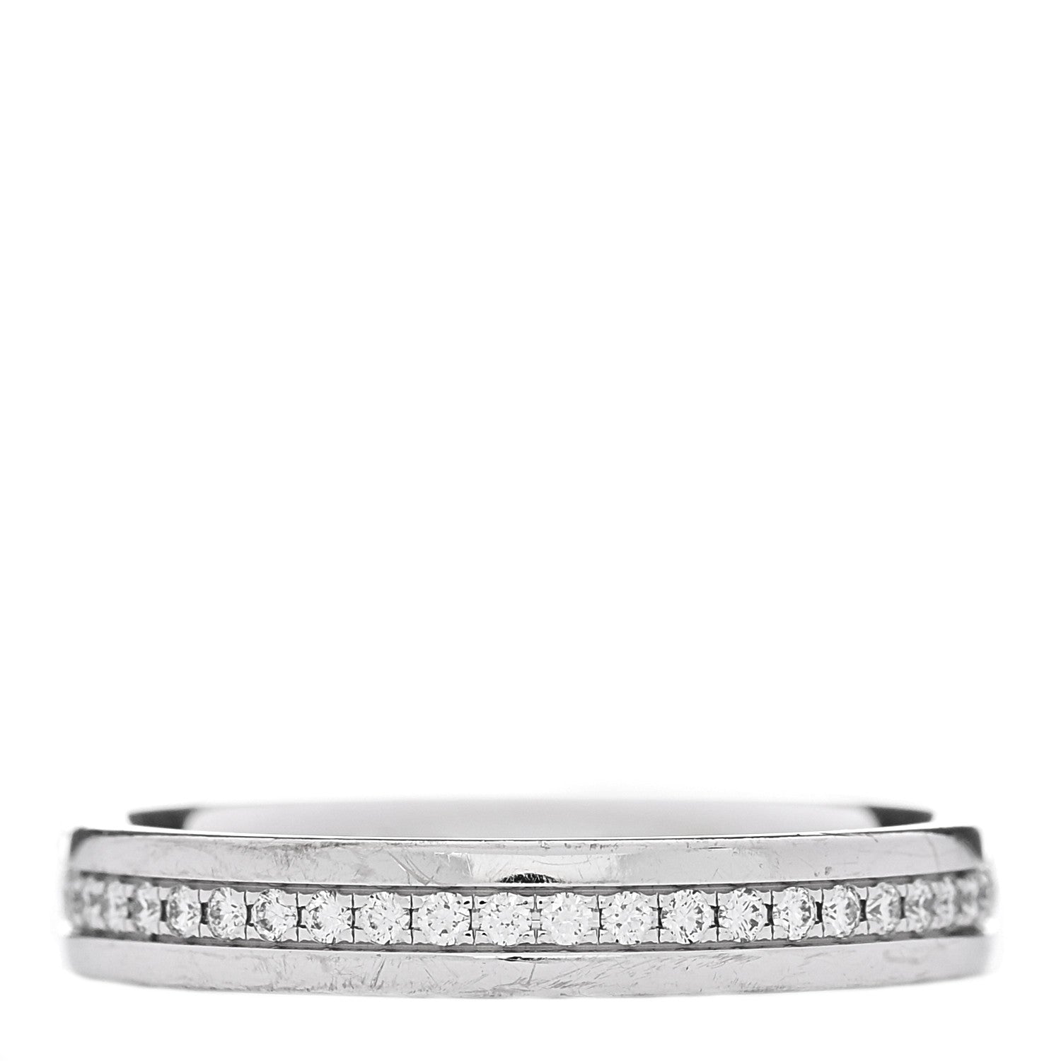 Tiffany 18K White Gold Diamond .24ctw 3mm Eternity Band Ring 49 5 1 of 5
