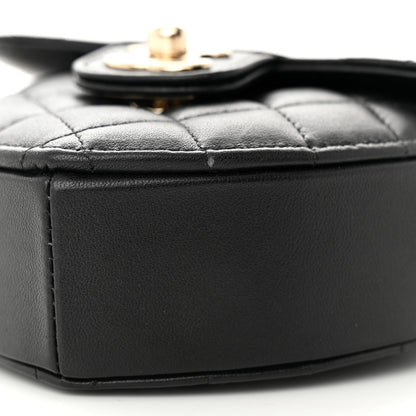 Chanel Lambskin Quilted CC In Love Heart Clutch With Chain Black 10 of 12
