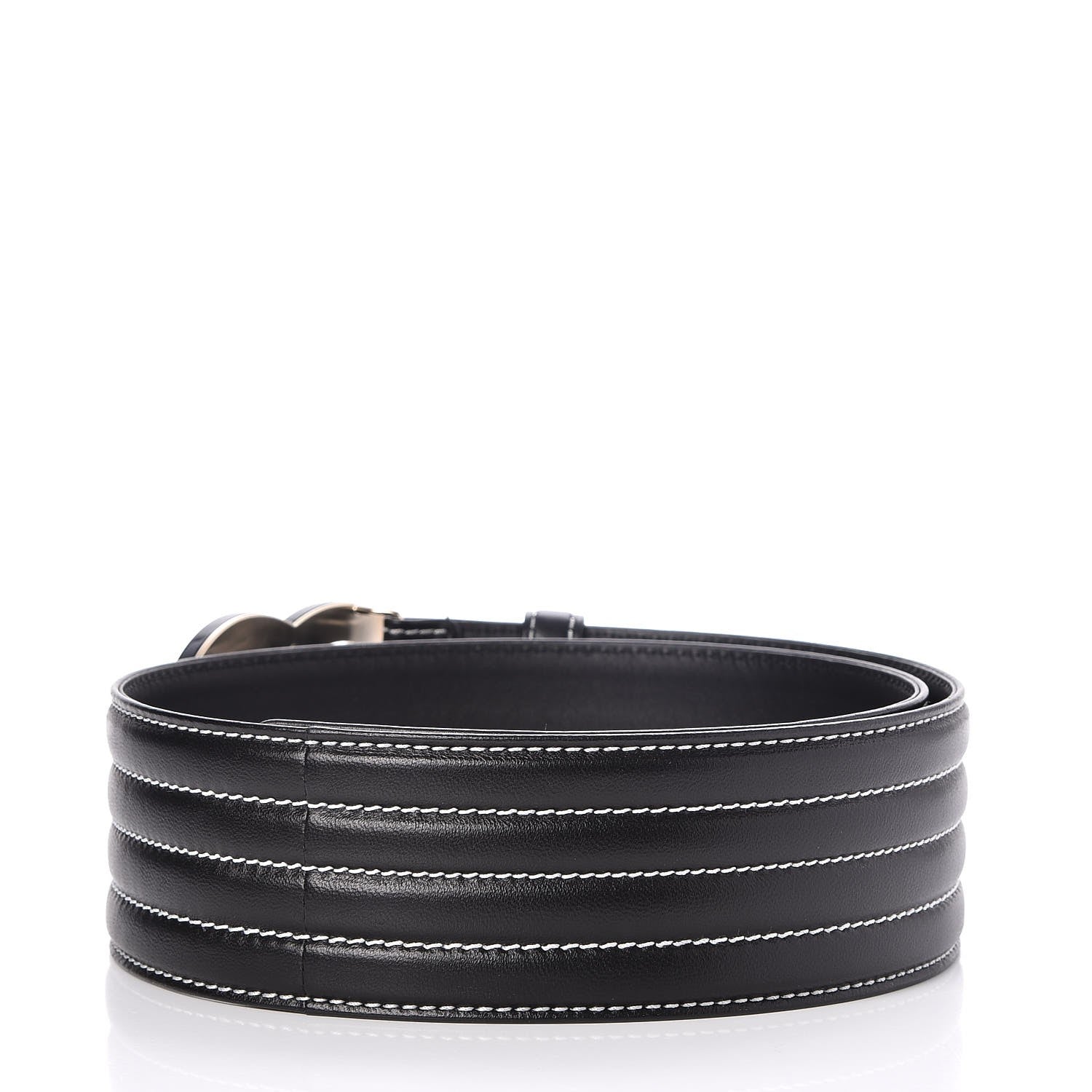 Chanel Calfskin Stitched CC Belt 85 34 Black 3 of 9