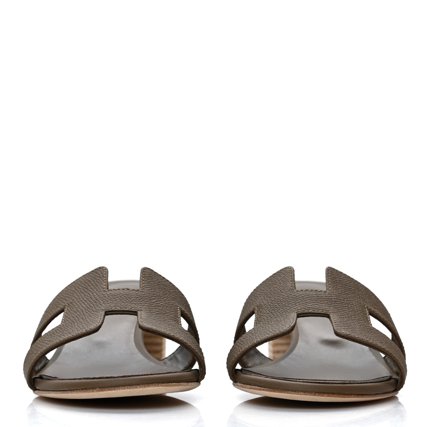 Hermes Epsom Oasis Sandals 37 Etoupe 2 of 9