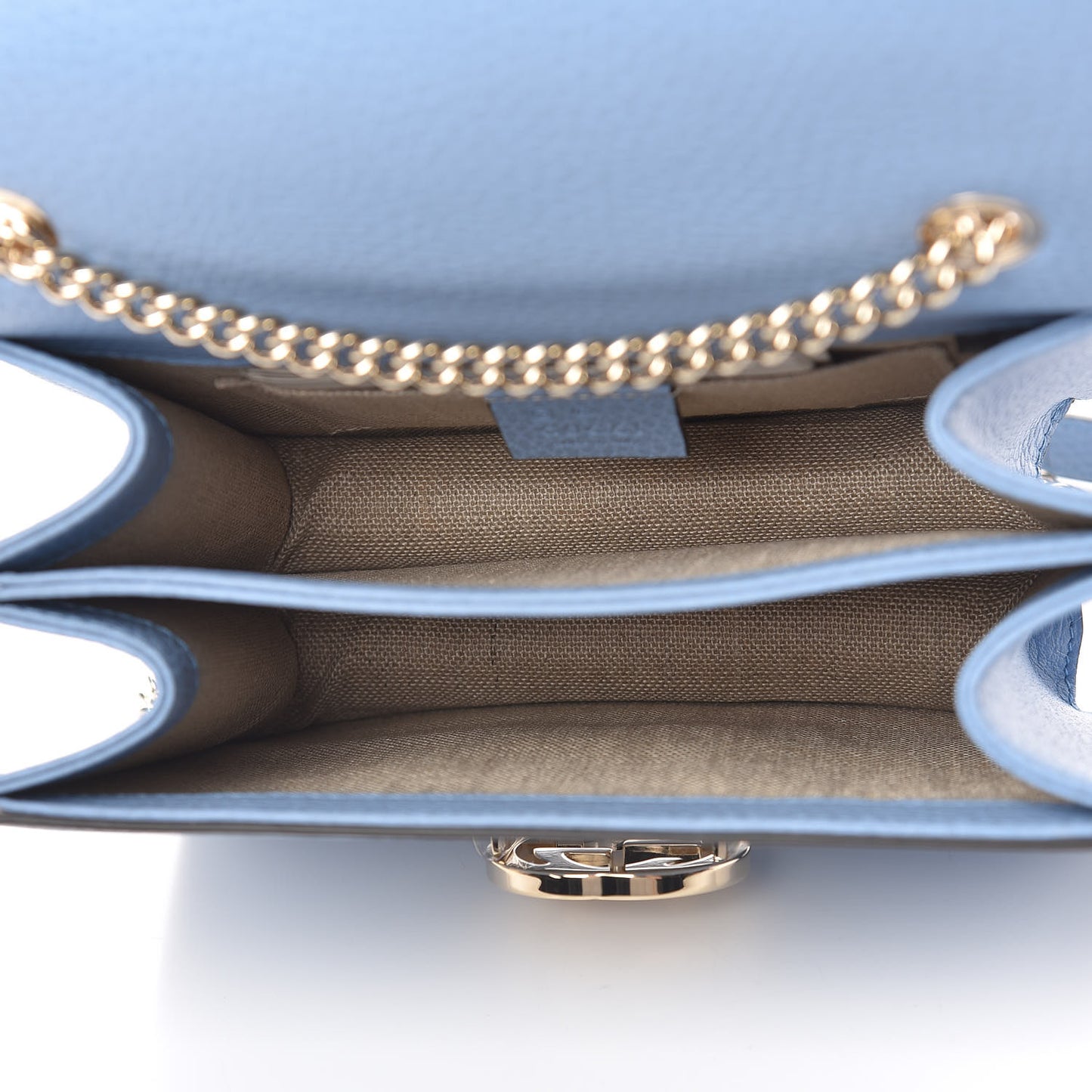 Dollar Calfskin Small Interlocking G Shoulder Bag Mineral Blue
