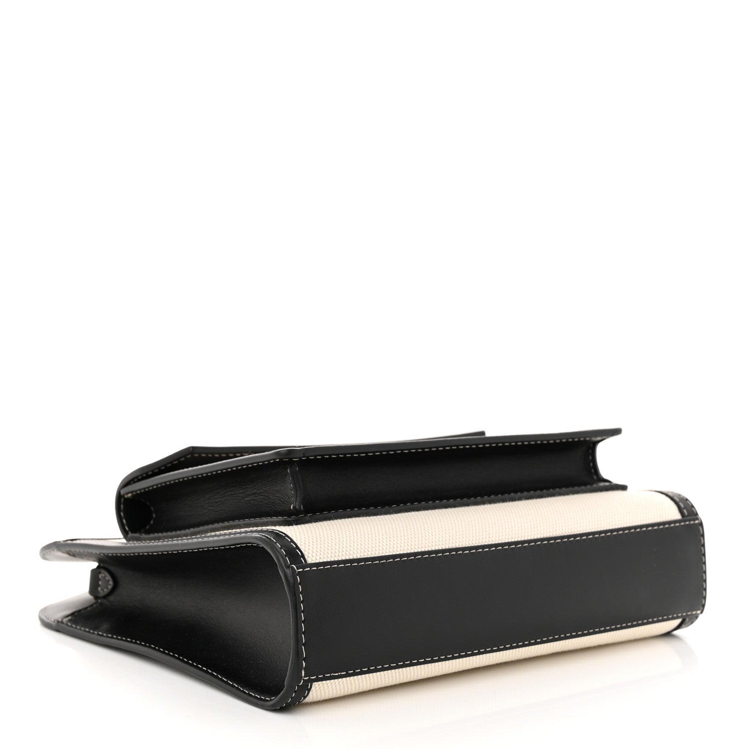 Burberry Canvas Smooth Calfskin Two Tone Mini Pocket Bag White Black 4 of 10