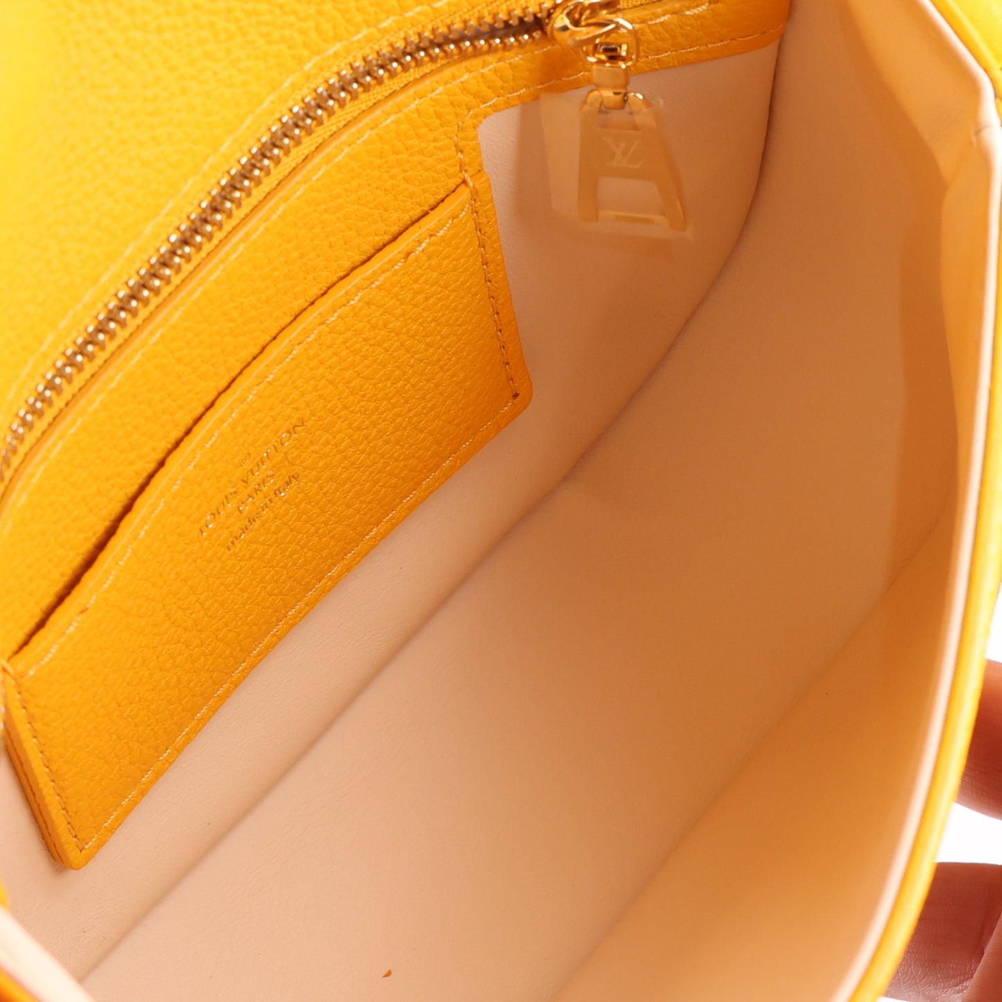 Grained Calfskin LV Pont 9 Soft PM Sunbeam
