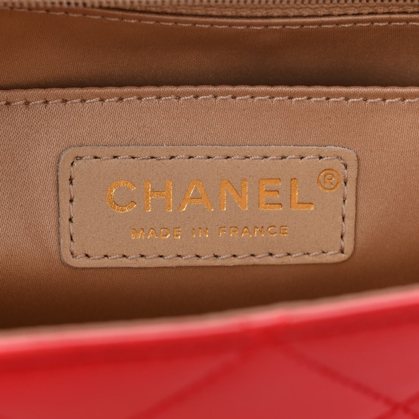 Lambskin Quilted Large Golden Class Flap Red