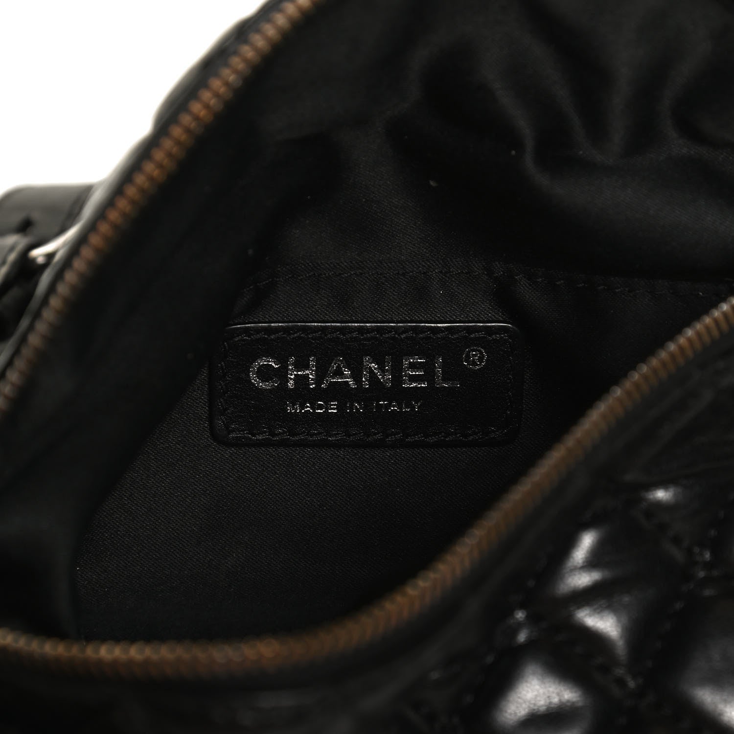 Chanel Lambskin Quilted Banane Waist Bag Fanny Pack Black 6 of 13