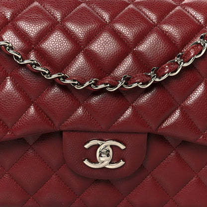 Chanel Caviar Quilted Jumbo Double Flap Dark Red 9 of 11
