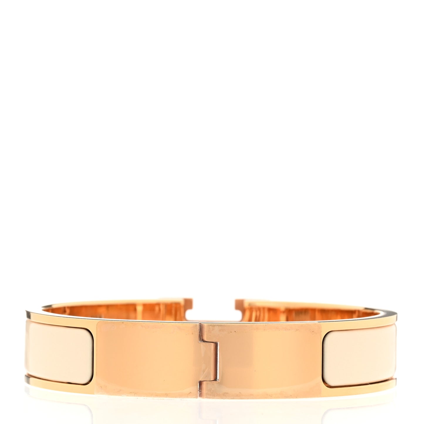 Enamel Narrow Clic Clac H Bracelet PM Creme