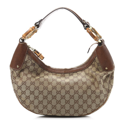 Gucci Monogram Bamboo Ring Hobo Brown 1 of 13