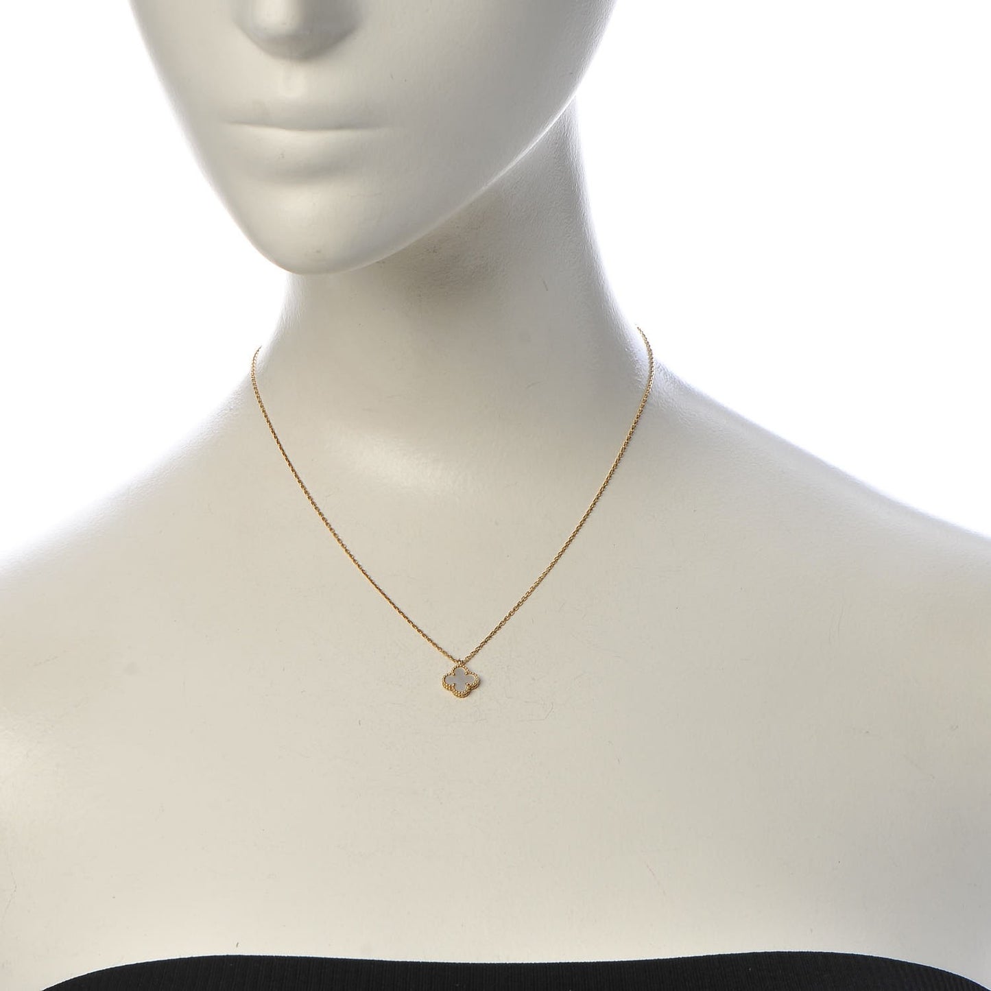 18K Yellow Gold Mother of Pearl Sweet Alhambra Pendant Necklace