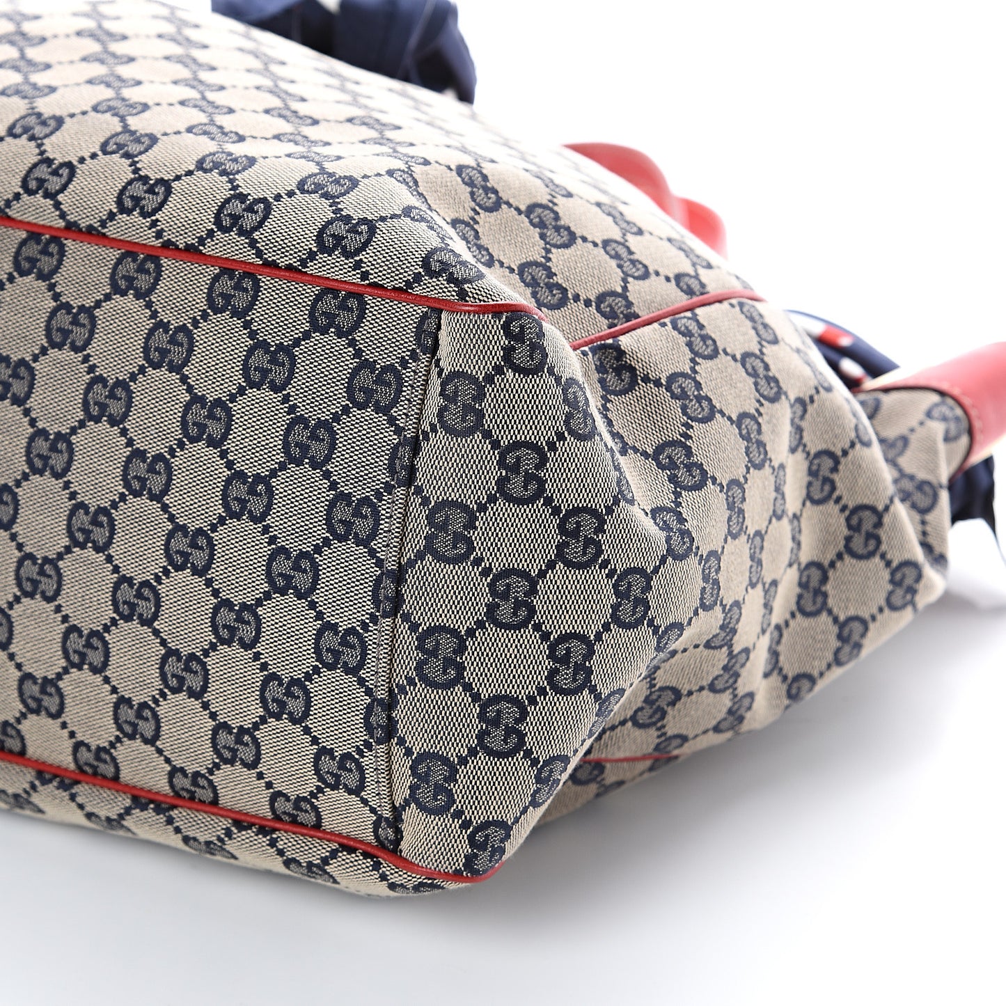 Monogram Large Positano Tote Navy Red