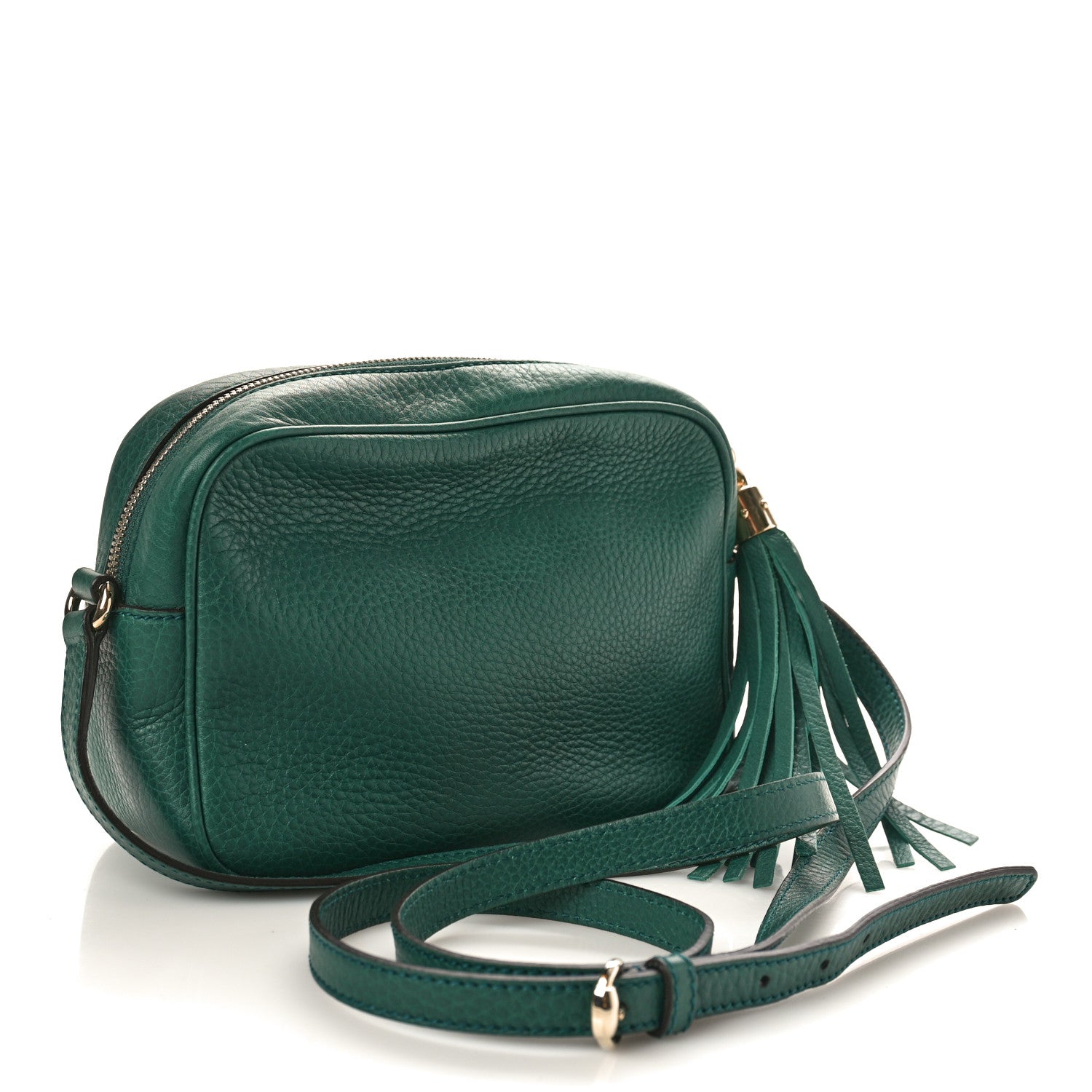 Gucci Pebbled Calfskin Small Soho Disco Bag Emerald Green 3 of 11